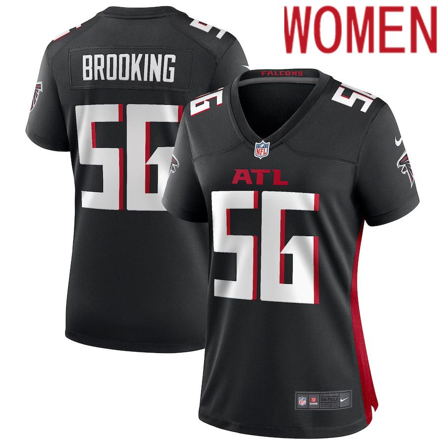 Women Atlanta Falcons 56 Keith Brooking Nike Black Game Retired Player NFL Jersey